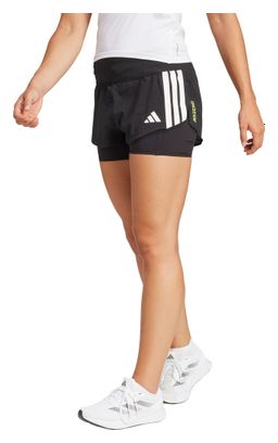 Short 2 en 1 adidas adizero Noir Femme