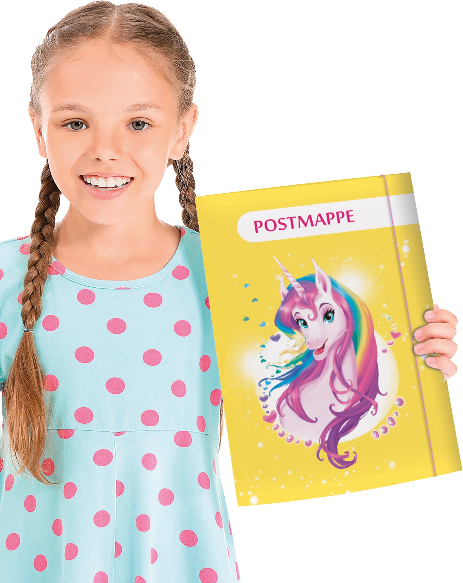 Postmappe EINHORN (24x33) A4 in gelb