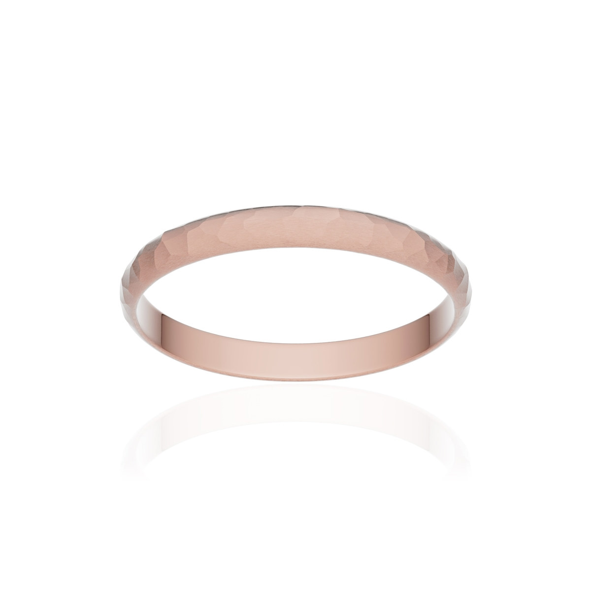 Alliance or 375 rose martelé ruban 2,5mm