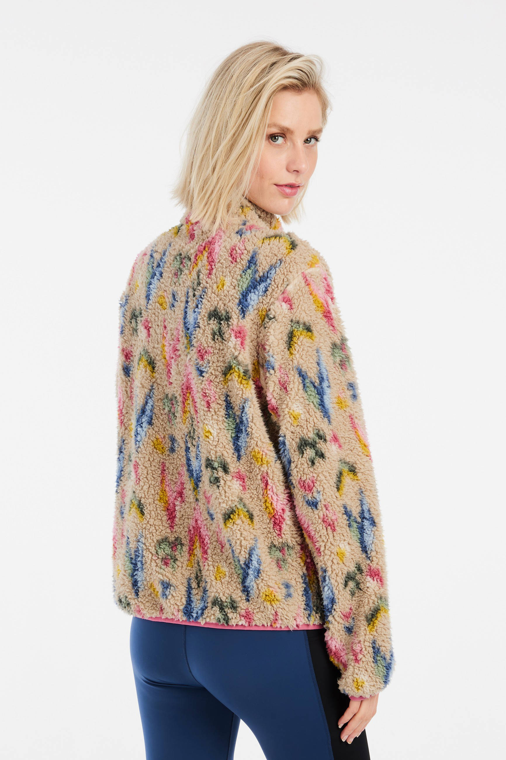 Protest teddy fleece vest beige/multi
