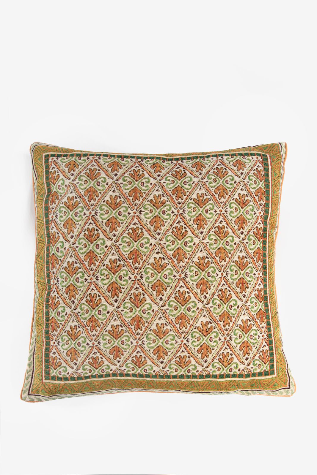 Lichtgroen jacquard kussen
