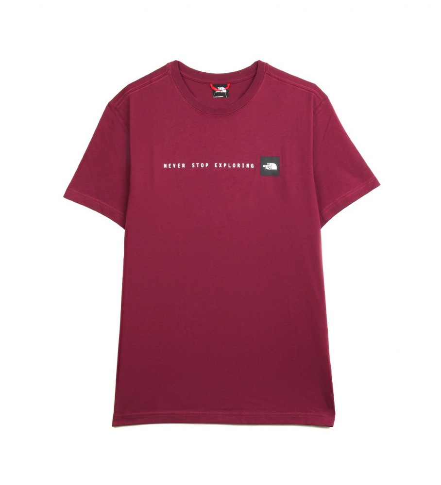 Camiseta The North Face Never Stop Exploring na cor bordô