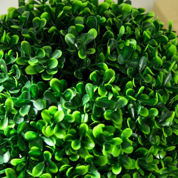 Kunstige planter, sett med 2 buksbom, 90 cm kunstig plante med dobbel kule, UV-bestandig stueplante, kunstig tre, plantedekorasjon for innendørs, uten