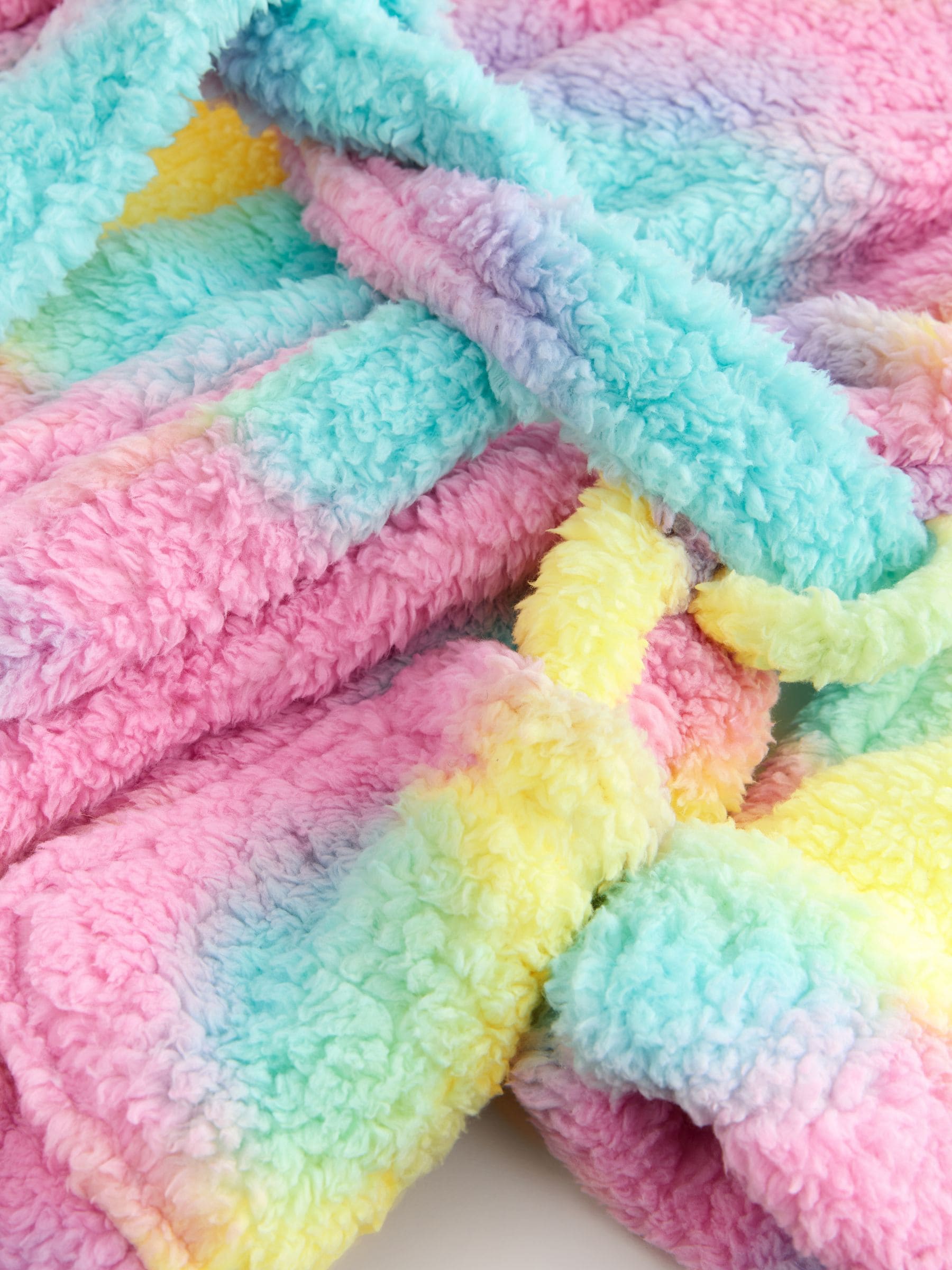 Roze tie-dye - Fleece kamerjas van borg (9mnd -16jr)