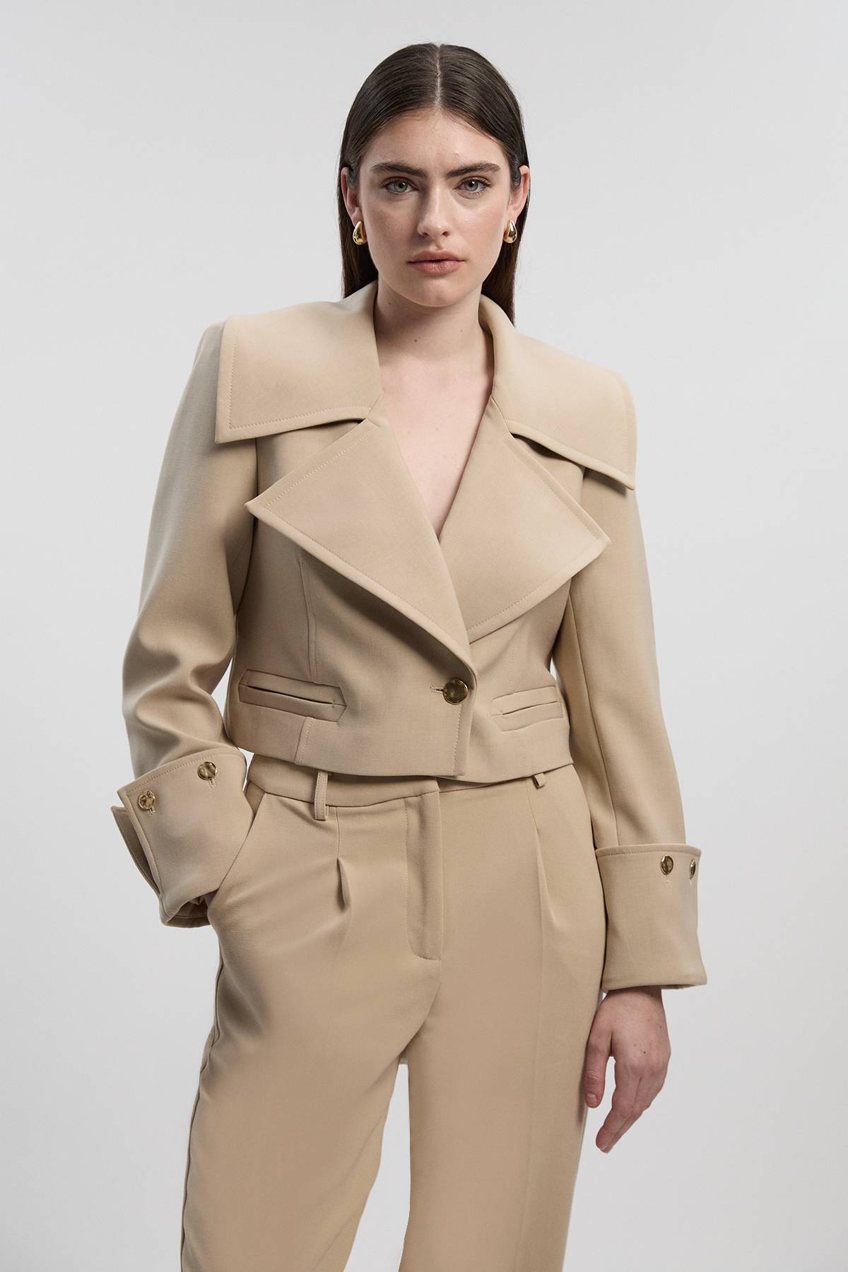 KarenMillen Veste Ajustée Raffinée à Détails Boutonnés