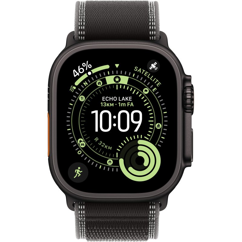 Apple Watch Ultra 3 OLED 49 mm Numérique 422 x 514 pixels Écran tactile 5G Noir Wifi GPS (satellite)