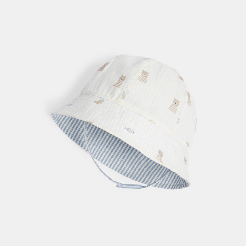 Chapeau cloche réversible bébé garçon Blanc