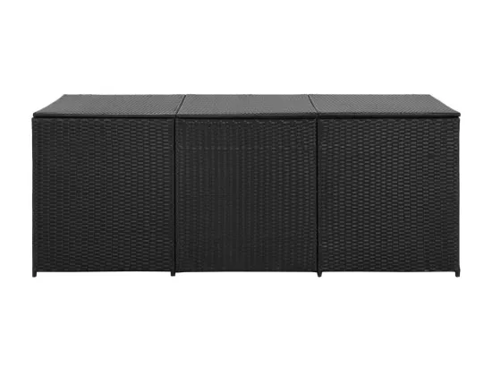 Boîte de rangement de jardin Résine tressée 180x90x70 cm Noir