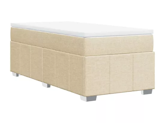 Sommier à lattes de lit et matelas Crème 90x190 cm Tissu