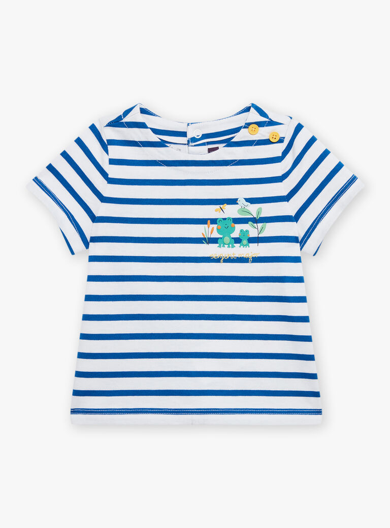 T-shirt bleu roi à imprimé à rayures