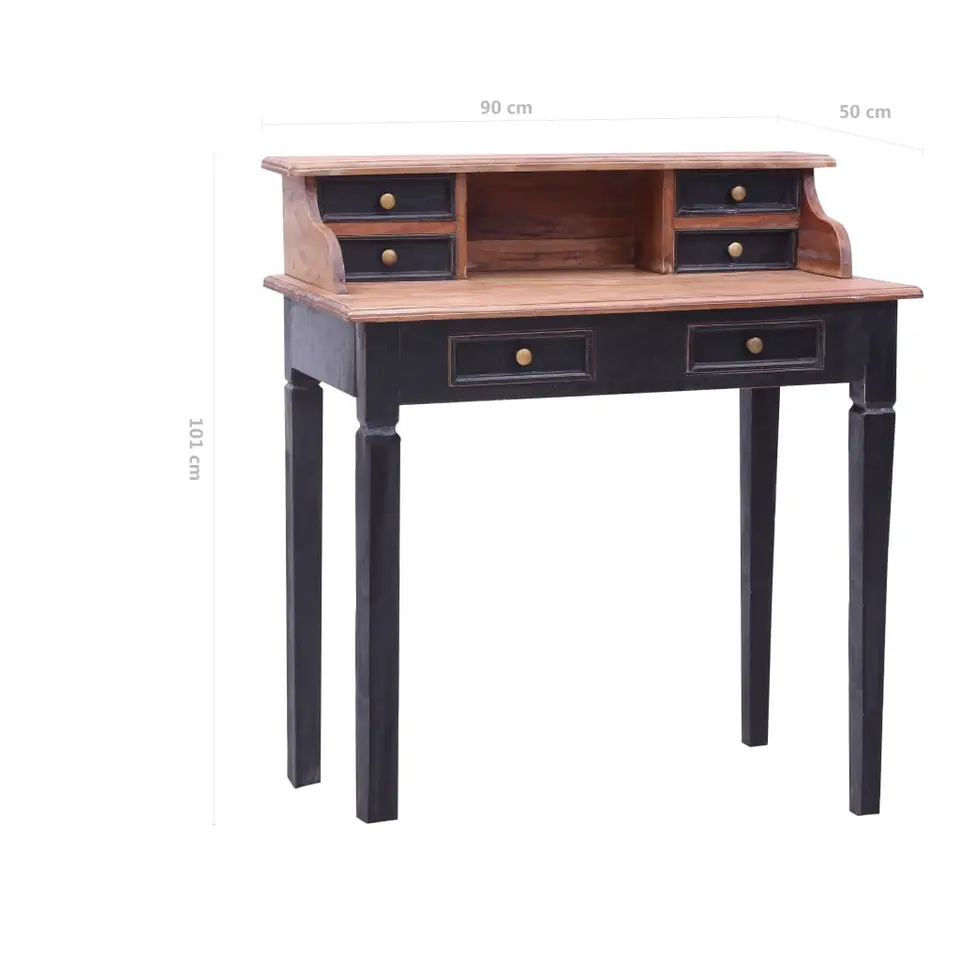 vidaXL - Schrijftafel - Bruin - Gerecycled hout
