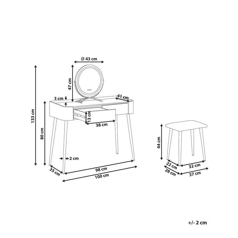 SURIN - Kaptafel - Grijs - MDF