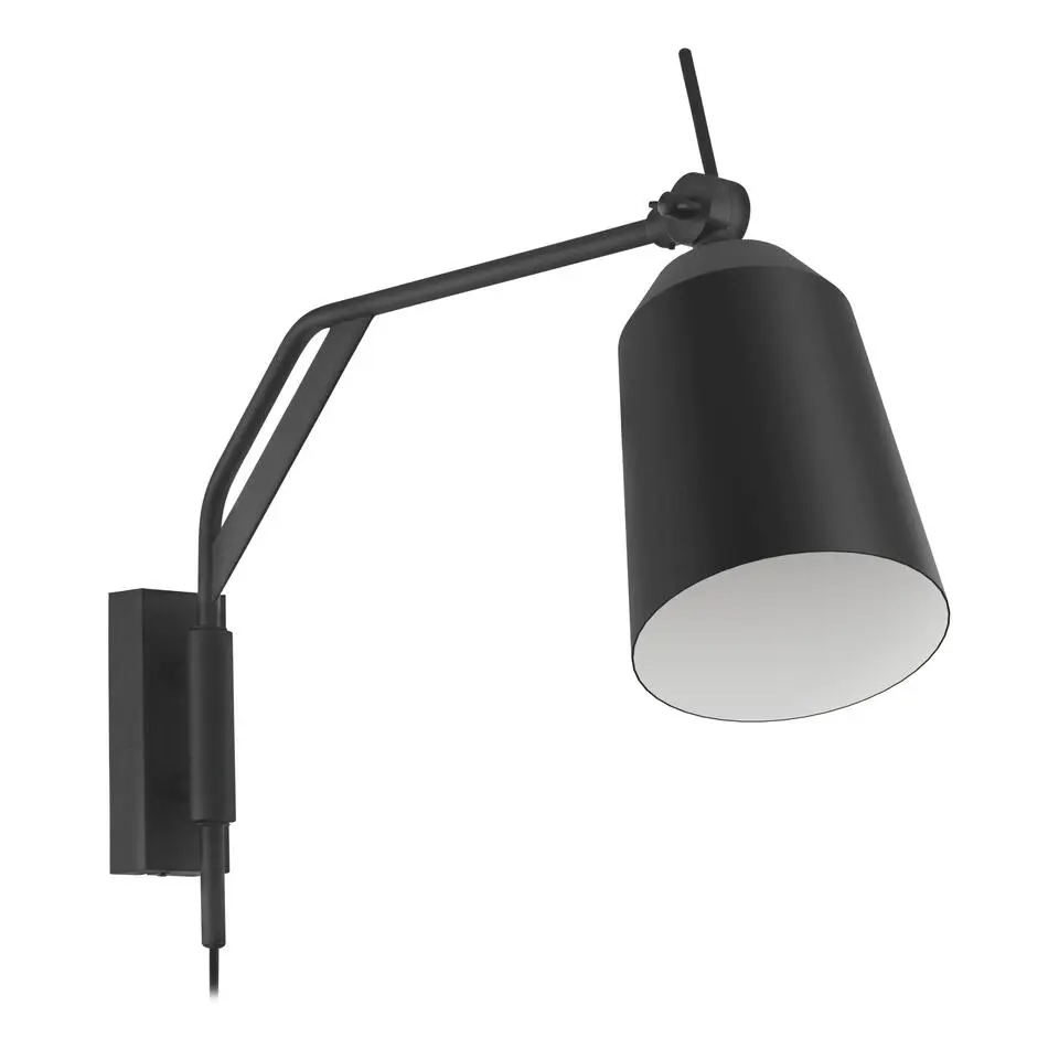 EGLO Loreto Wandlamp - E27 - 67 cm - Zwart/Wit