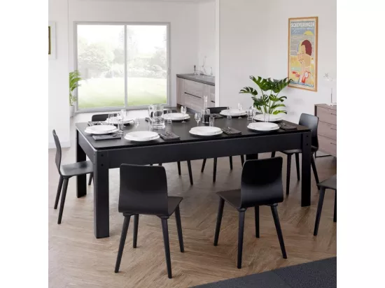 Billard Américain AMBIANCE 7Ft - 226,5 x 126,5 x 80 cm avec accessoires et plateau dînatoire - Couleur Noir