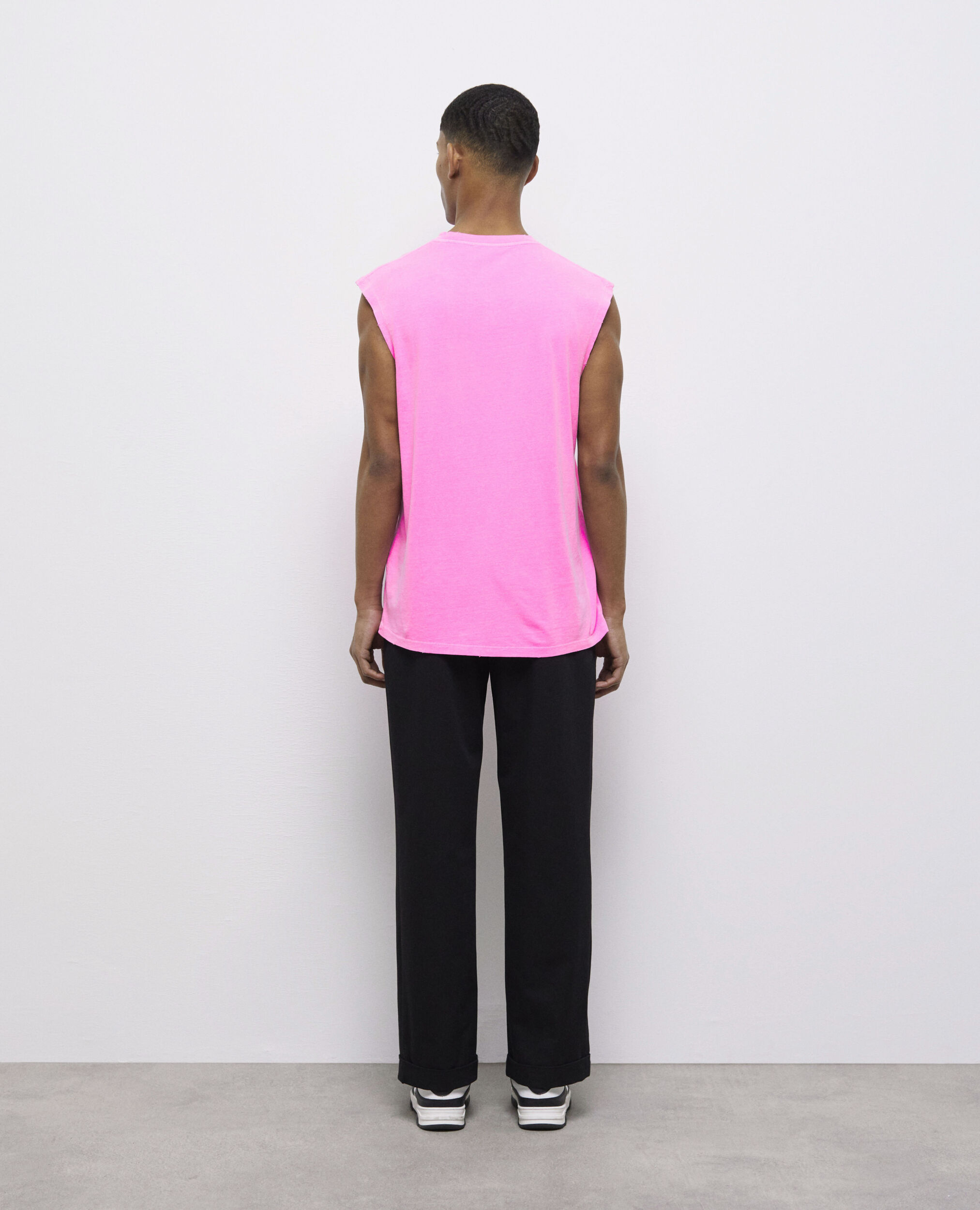 T-shirt rose fluo avec logo