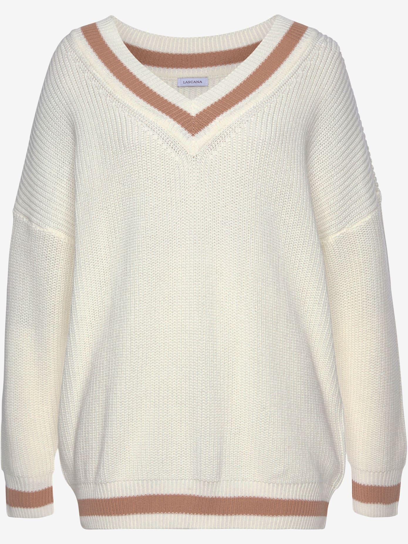 Pull à encolure en v encolure en v avec large bordure