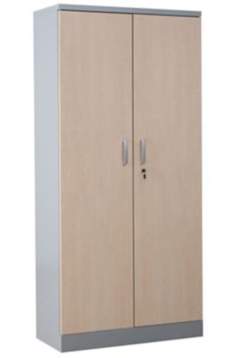 PROREGAL Beetle archiefkast met 4 legplanken, afmetingen (H x B x D): 195 x 92 x 42 cm, zilver & esdoorn