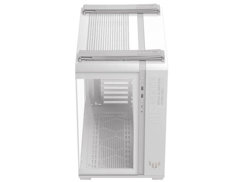 ASUS PC-Gehäuse TUF GAMING GT502 Horizon TG ARGB Weiss Robuster und stylisher Midi-Tower mit gehärtetem Glas, ARGB-Beleuchtung und durchdachtem Kühlkonzept