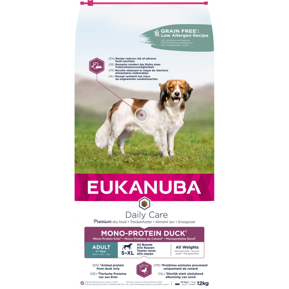 Eukanuba Hondenvoer Daily Care Eend Adult Mono-Proteine12 kg