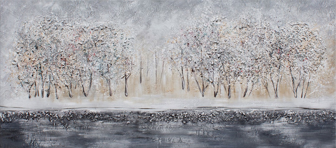 Handgefertigtes Ölgemälde Bäume 140 x 60