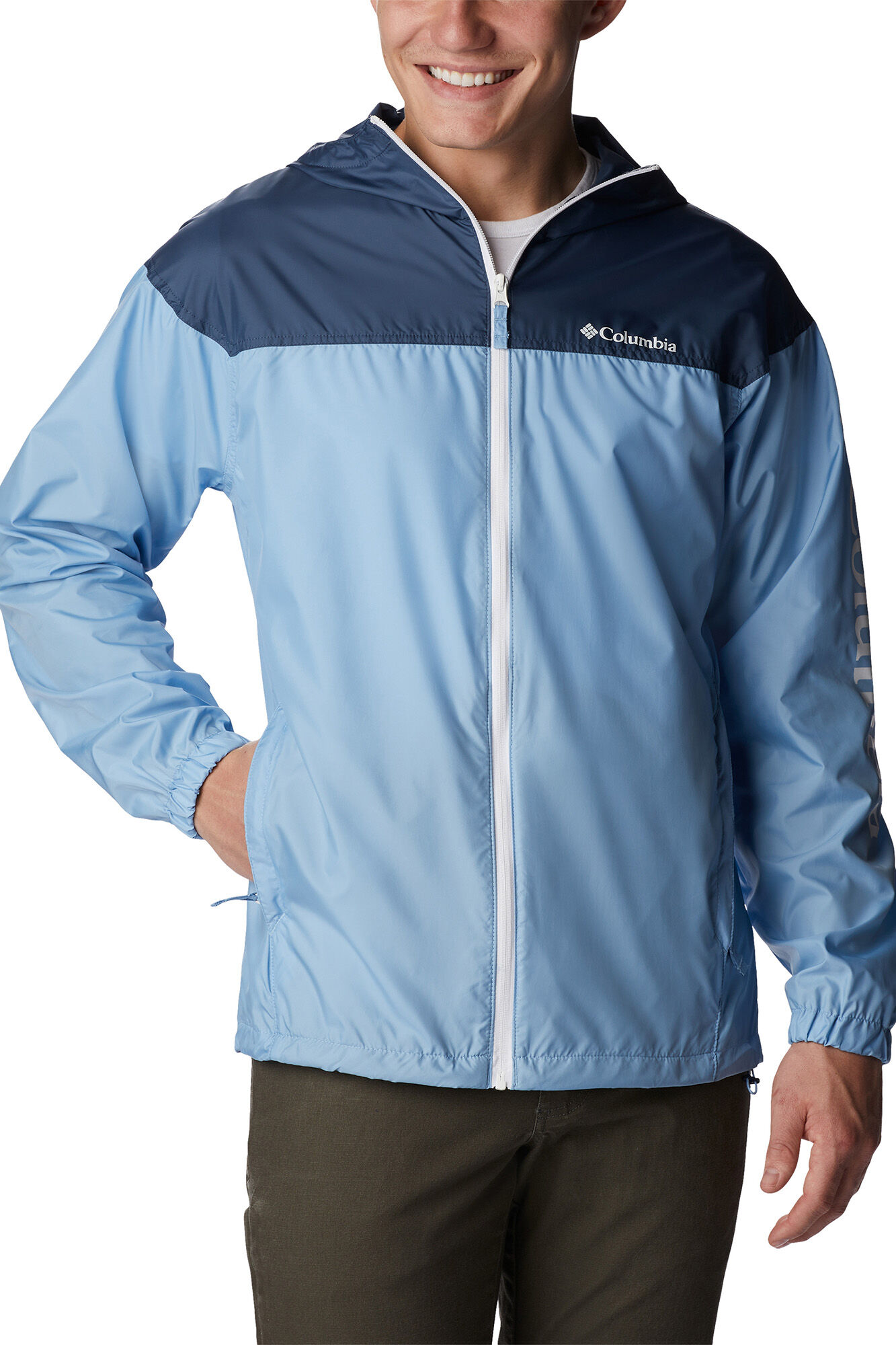 Jaqueta corta-vento masculina Columbia Flash Challenger™ - Nova - Azul