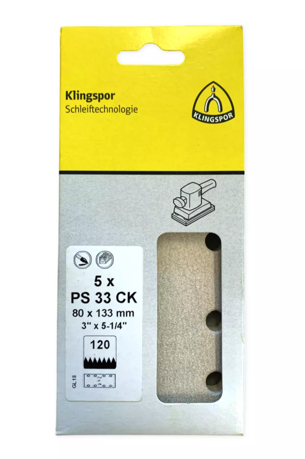 Klingspor Schuurpapier Rechthoek Klit 80X133Mm 5St P80