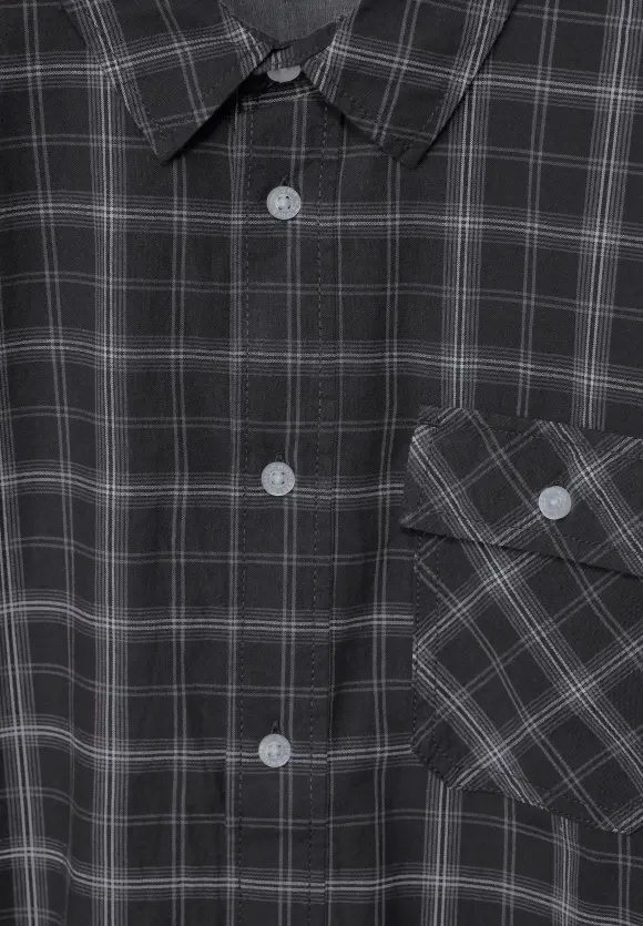 Kariertes Kurzarmhemd - dark ash grey