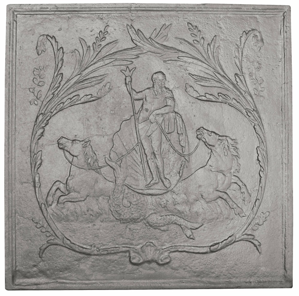 Plaque de cheminée neptune grise h. 79 cm x l. 79,6 cm