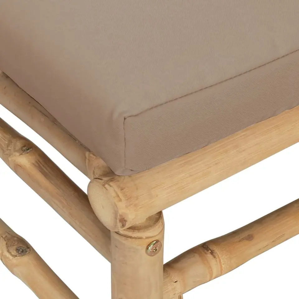vidaXL - Tuinhoekbank - Taupe - Bamboe - Met kussens