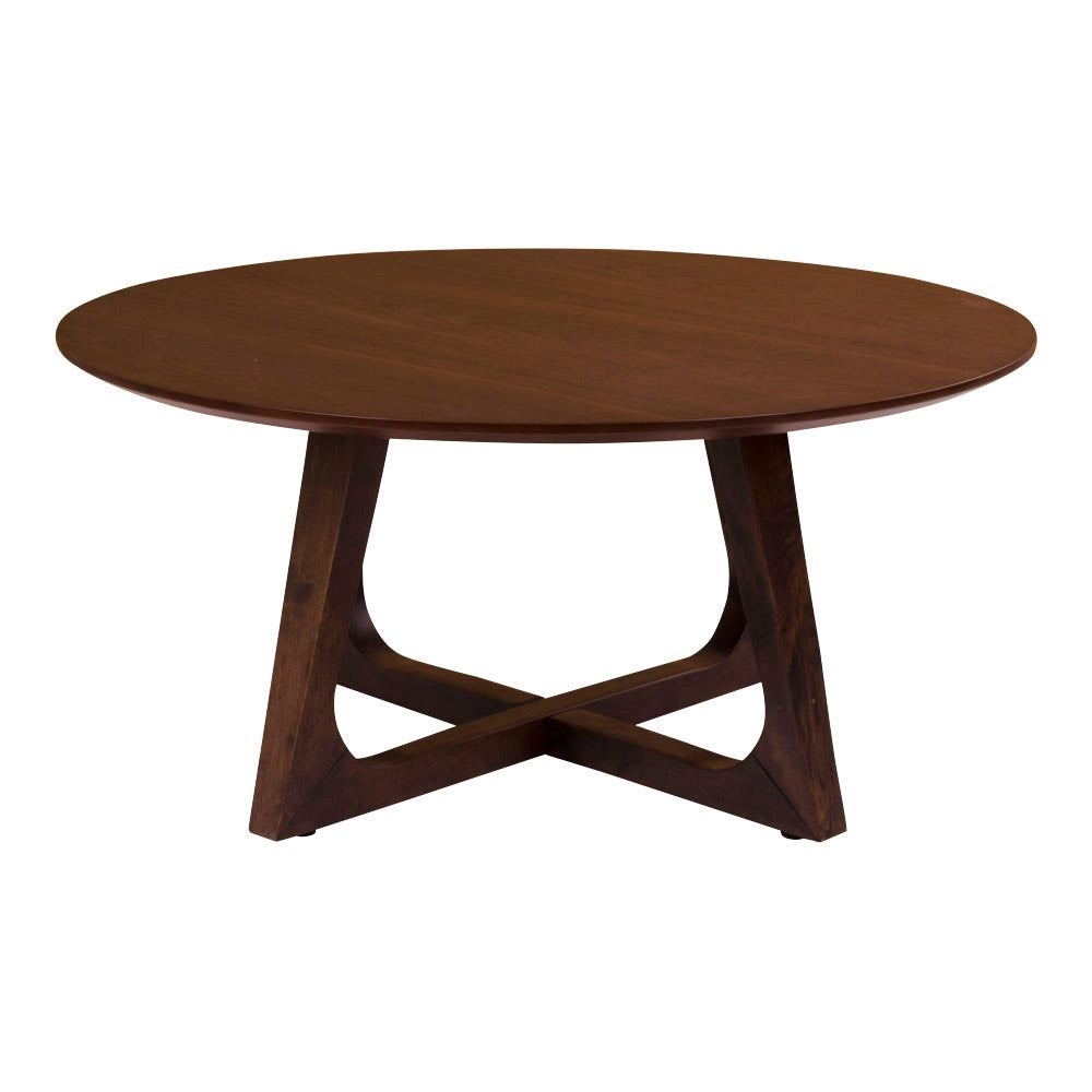 House Nordic - Salontafel Rond Walnootfineer - 75x75x36cm - Hellerup