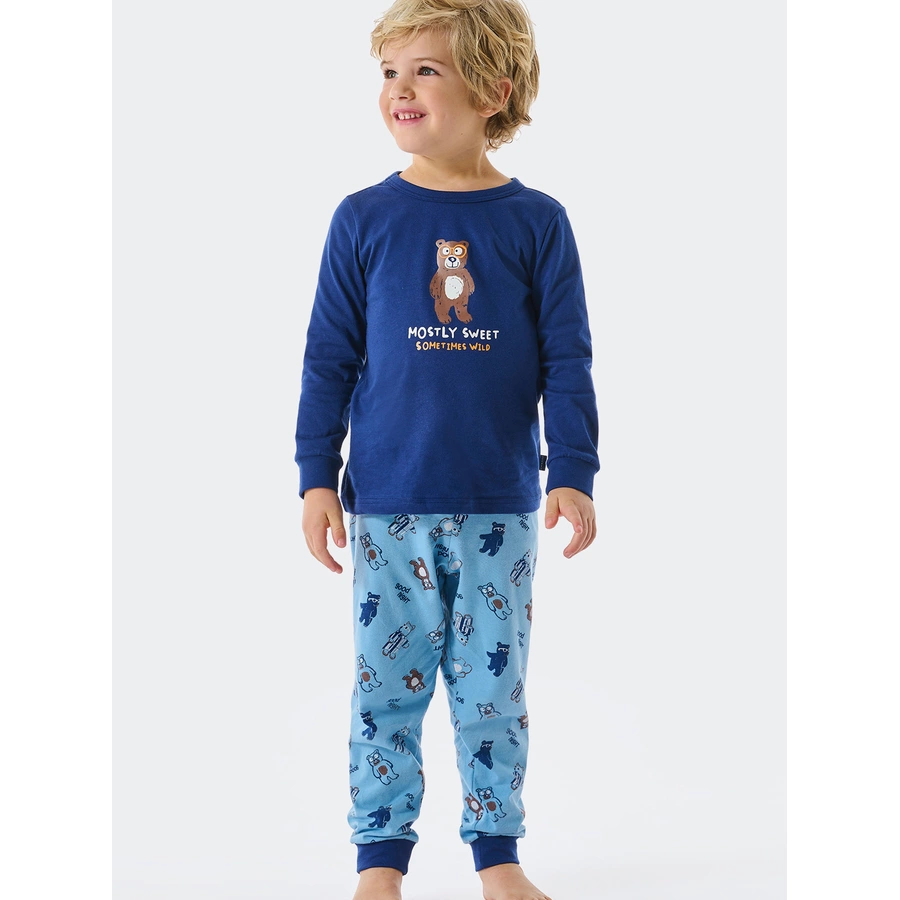 Schiesser Pyjama Natural Love blau