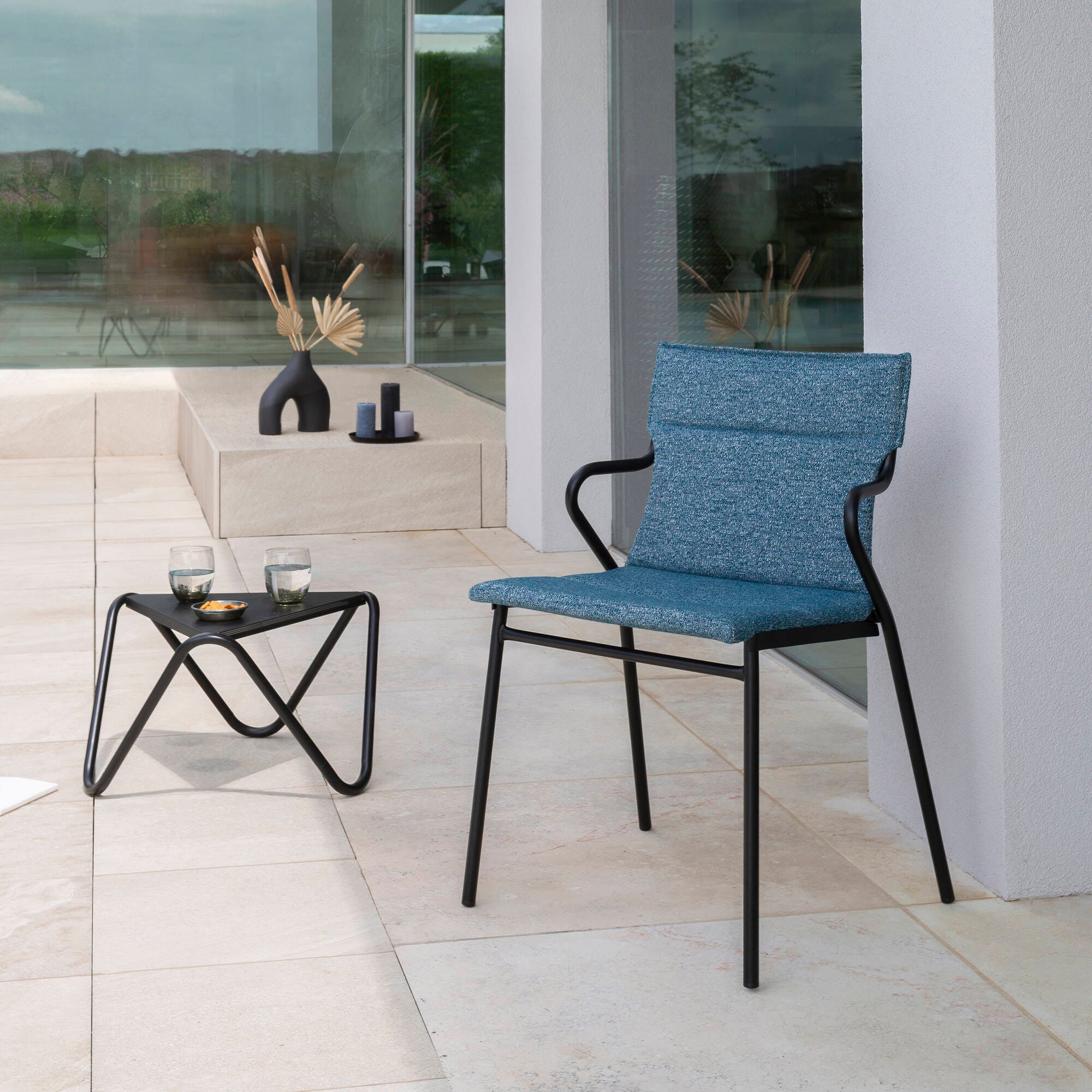 Gepolsterter Esszimmerstuhl Ancône Tundra Cobalt