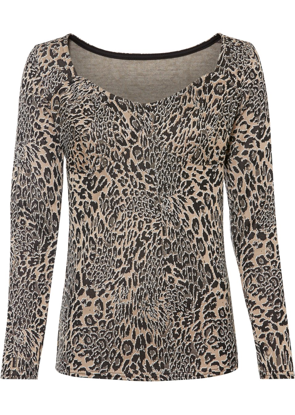 T-shirt jacquard avec décolleté cœur