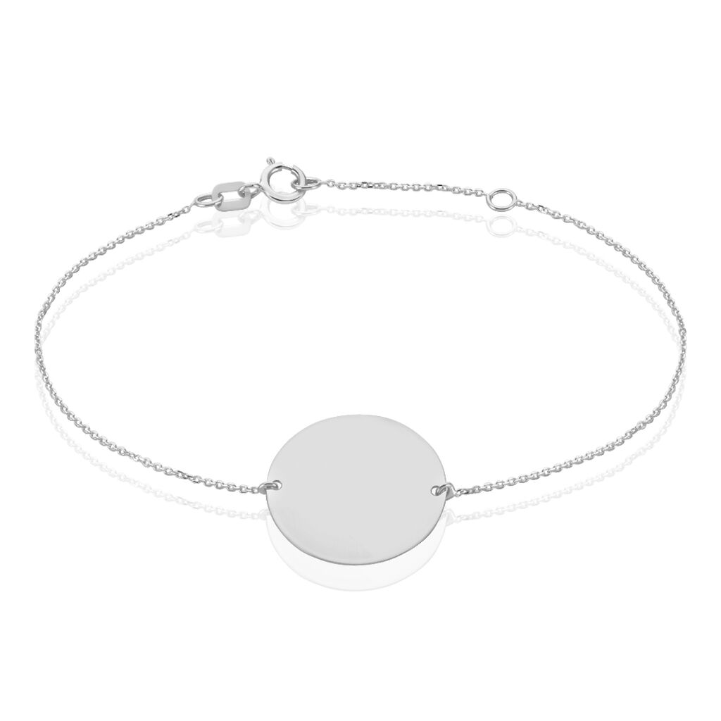 Bracelet Pastille Gravable Or Blanc