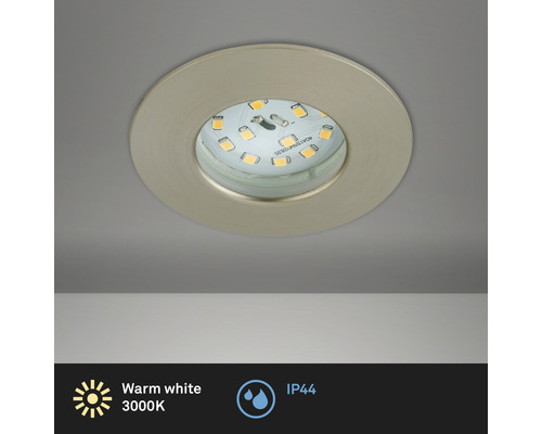 LED inbouwspot IP44 1x5W 400 lm 3000 K nikkel/mat Ø 7,5/6 cm 230V