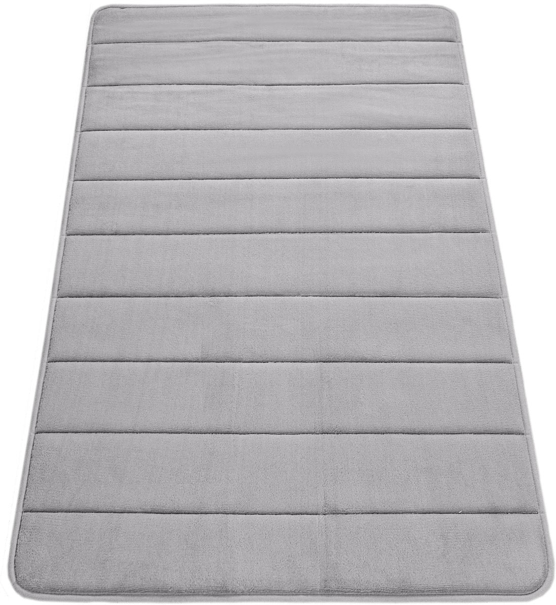 Paco Home Badematte »Corby 252, Memory-Schaum Effekt« Höhe 13 mm rutschhemmend beschichtet fussbodenheizungsgeeignet Badteppich, Uni Farben, gestreift, Hoch-Tief Effekt