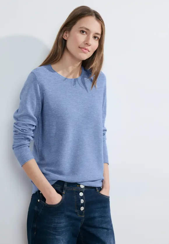 Struktur Pullover - heather real blue melange