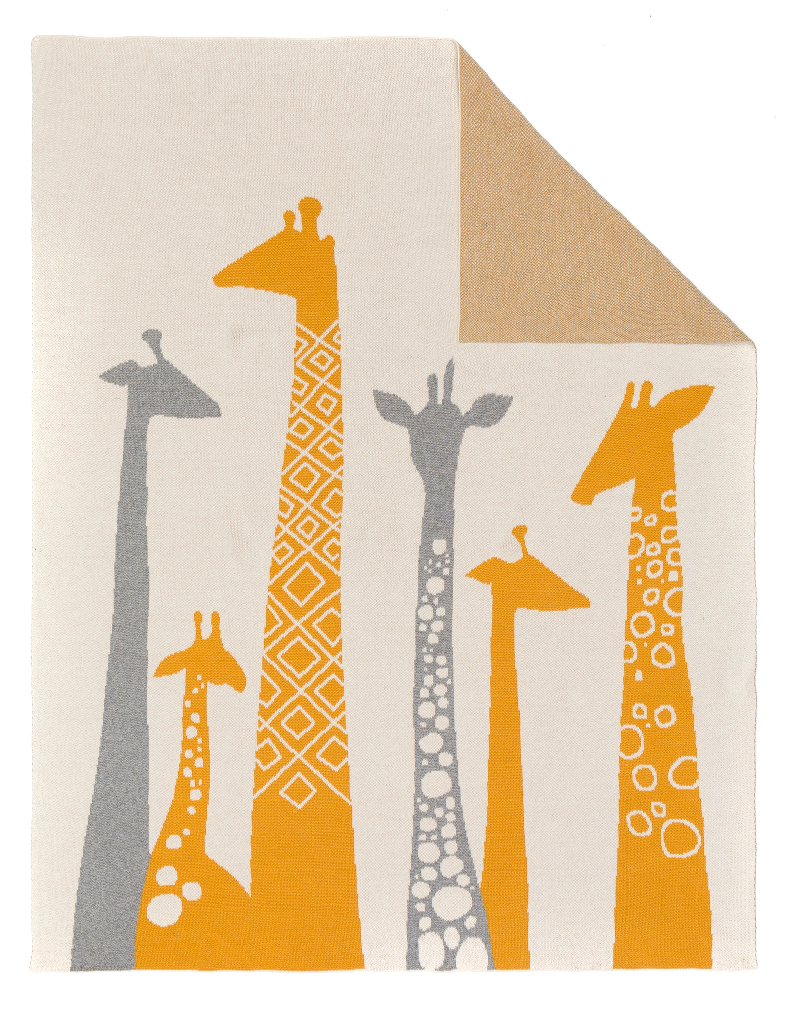 Strickdecke GIRAFFE (80x100) in gelb
