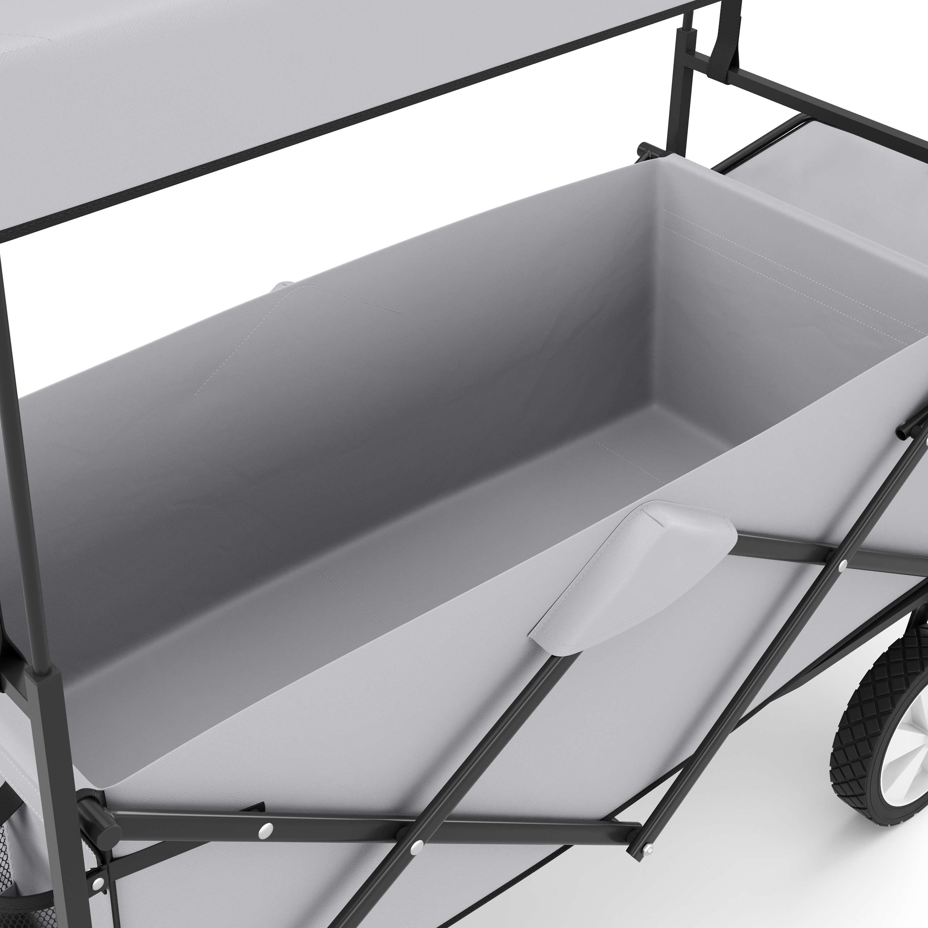 Bollerwagen faltbar mit Dach TOMMY grau