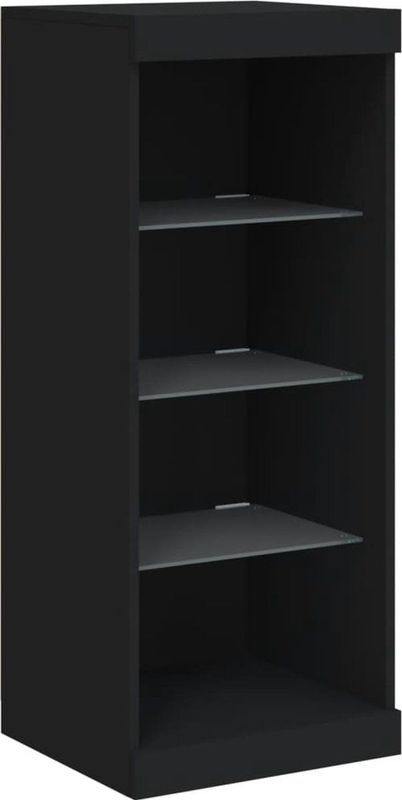 vidaXL - Dressoir - Zwart - Hout - Met LED-verlichting