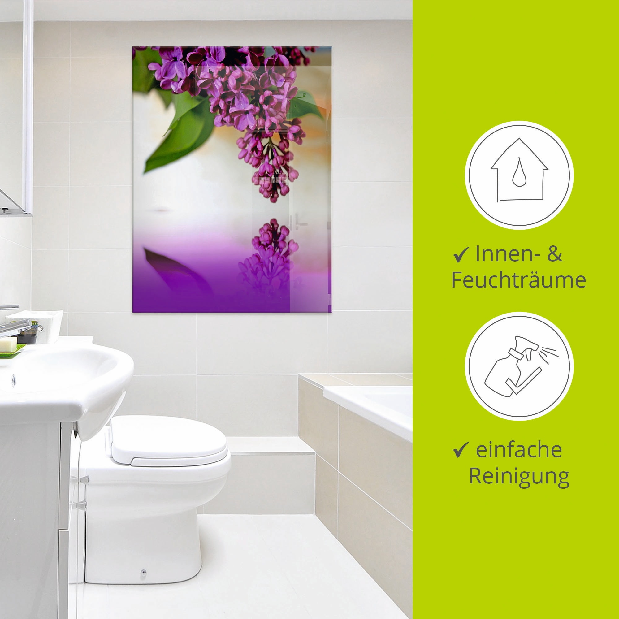 Artland Glasbild »Flieder« Blumen 1 Stk. tlg. in verschiedenen Grössen