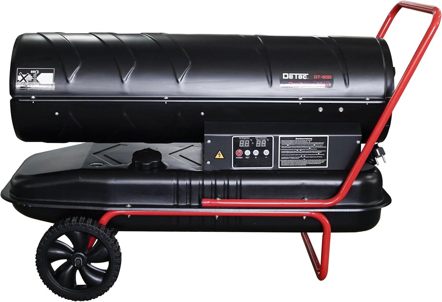 Ölheizgebläse DT-50D | Diesel Heizkanone 50 kW | Ölheizer mit 56L Diesel Tank Heizöl gebläse Hallenheizung Dieselheizer Dieselkanone