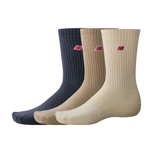 New Balance NB Patch Logo Crew 3-pak Strømper, Assortment2, S