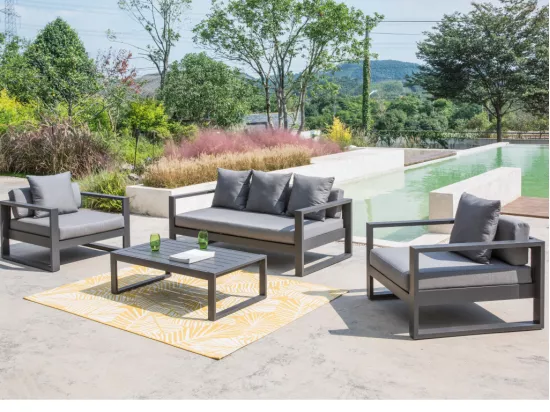 Lot de 2 fauteuils de jardin en aluminium - Anthracite - MOLOKAI de MYLIA