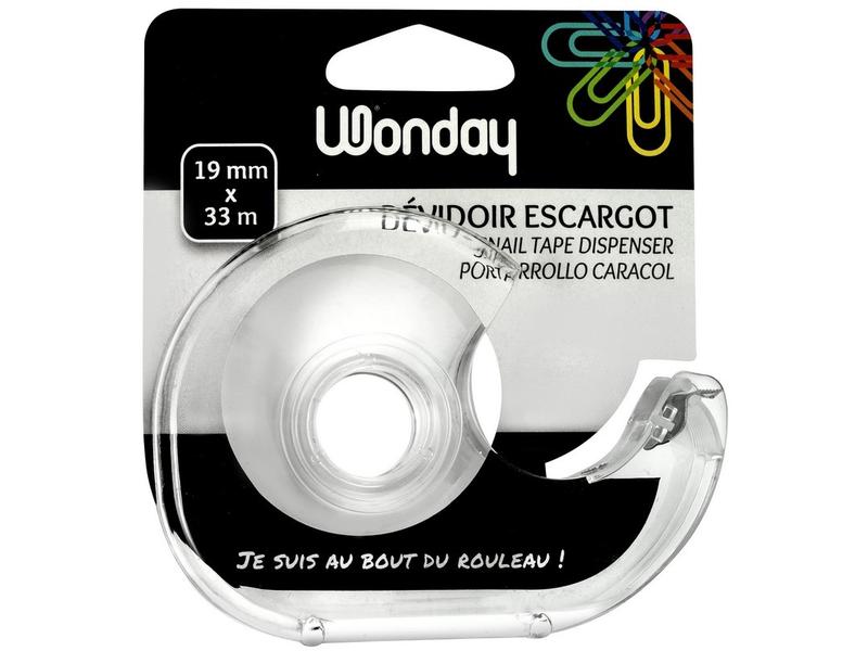 Büromaterial Tischabroller Wonday 19 mm x 33 m, Transparent Handabroller Klebeband Wonday