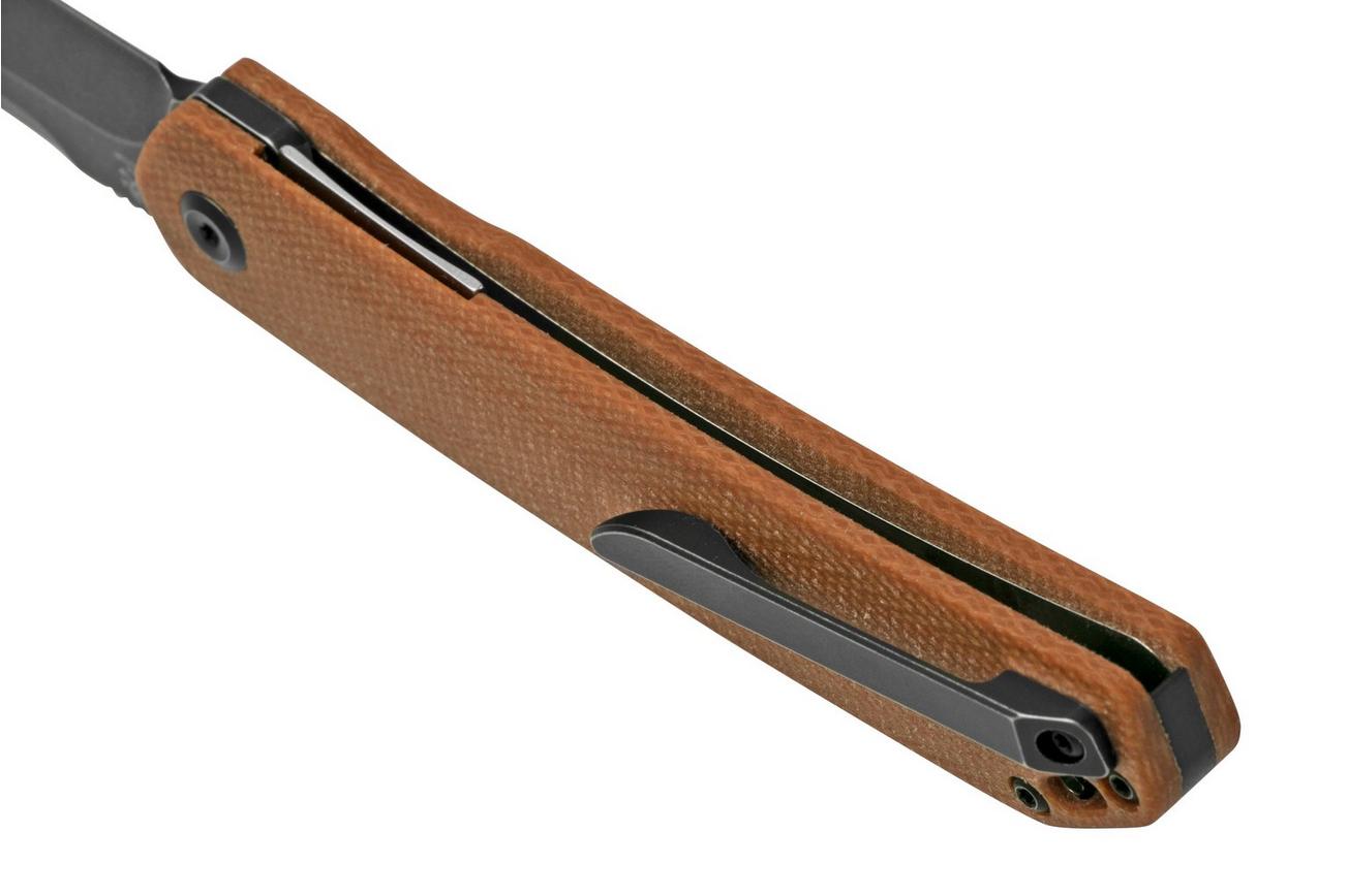 Kansept Hazakura T1019C5 Brown Micarta zakmes, Max Tkachuk design