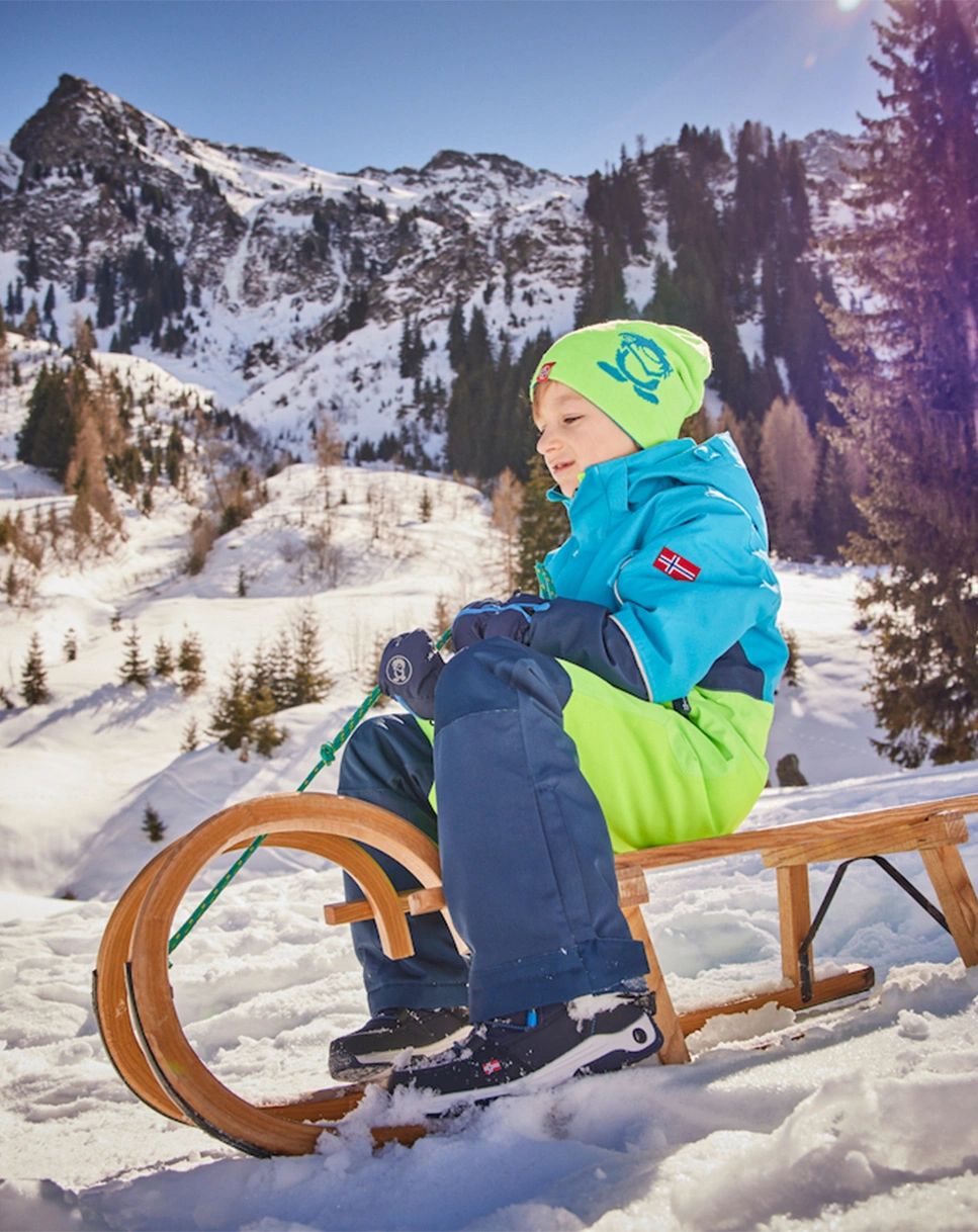 SchneeanKids HALLINGDAL in lime/blue/night sky