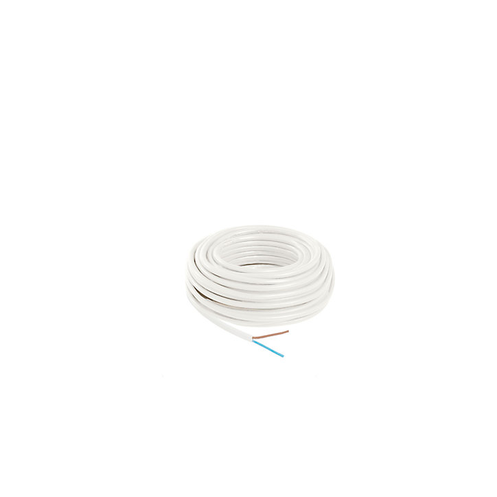 Câble électrique flexible H03VVH2F 2x0,75 mm² Blanc - 10 m