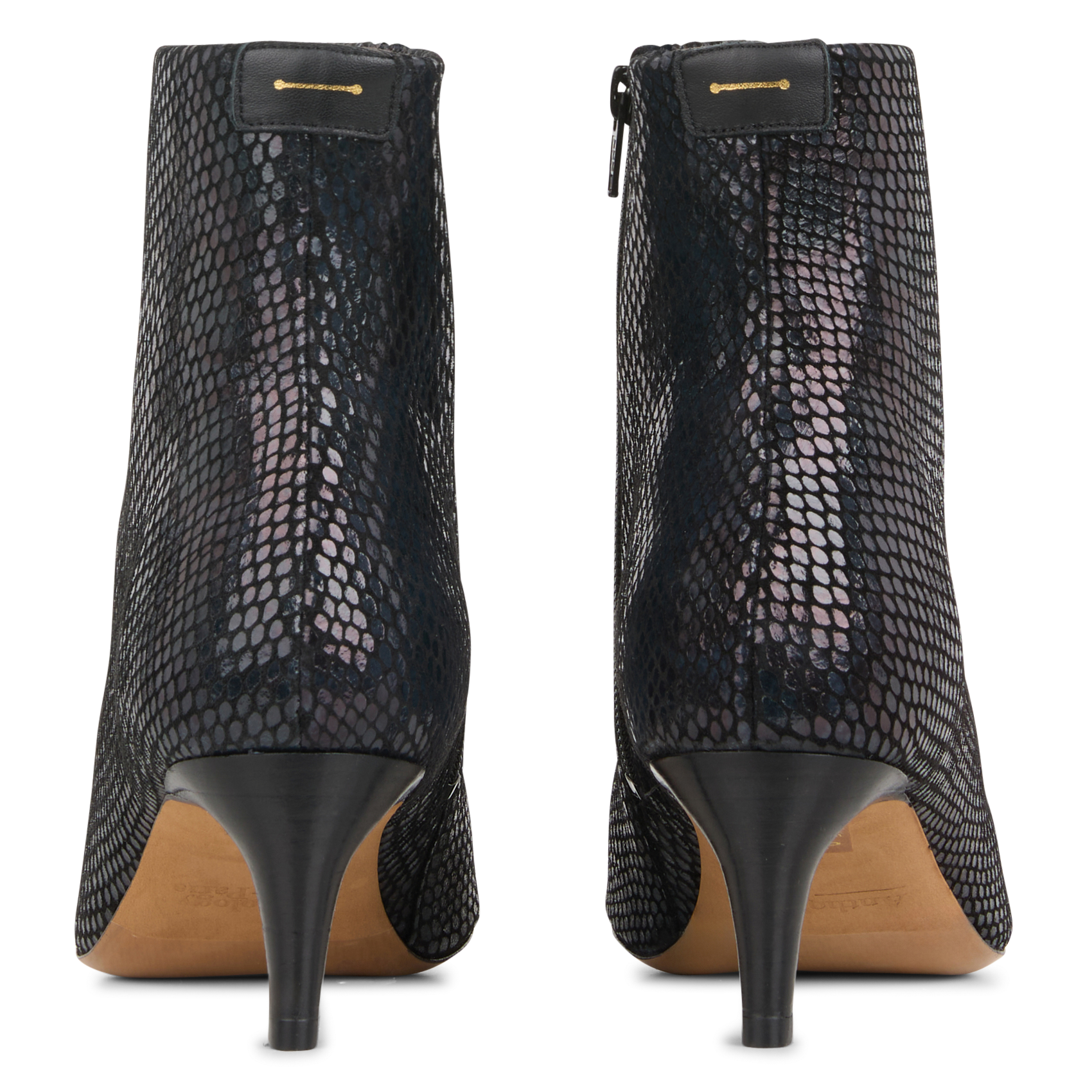MARA - Bottines à talon en cuir| Noir