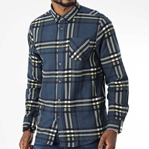 Chemise Manches Longues A Carreaux Arnault Bleu Marine